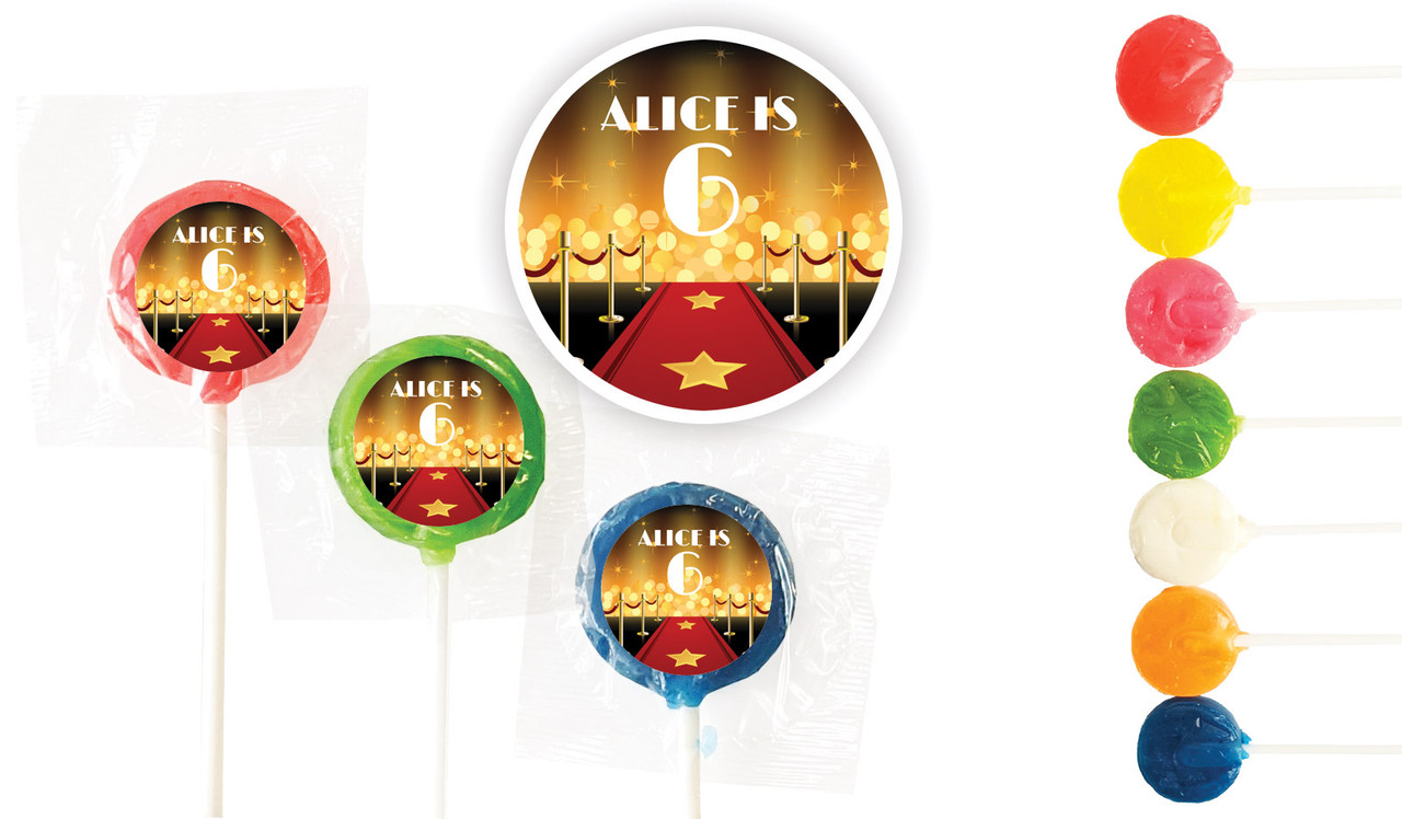 Hollywood Birthday Custom 3cm Mini Lollipops