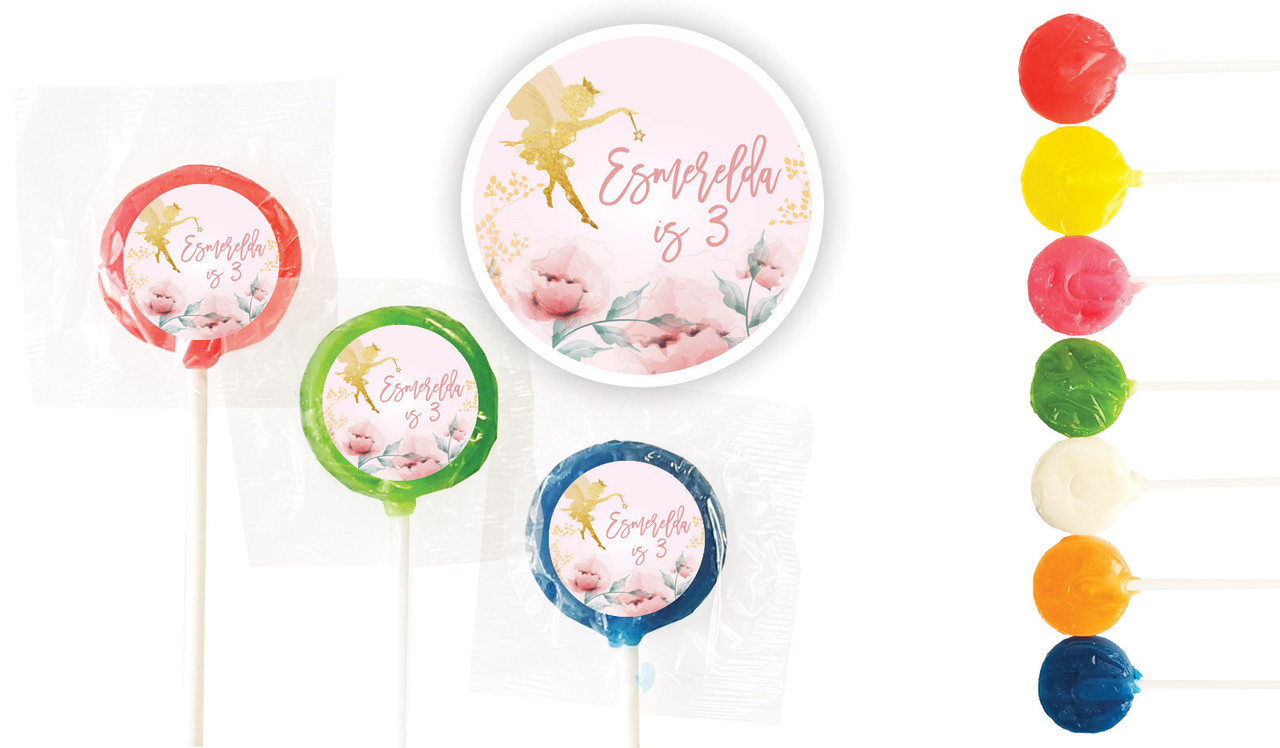 Little Fairy Birthday Custom 3cm Mini Lollipops