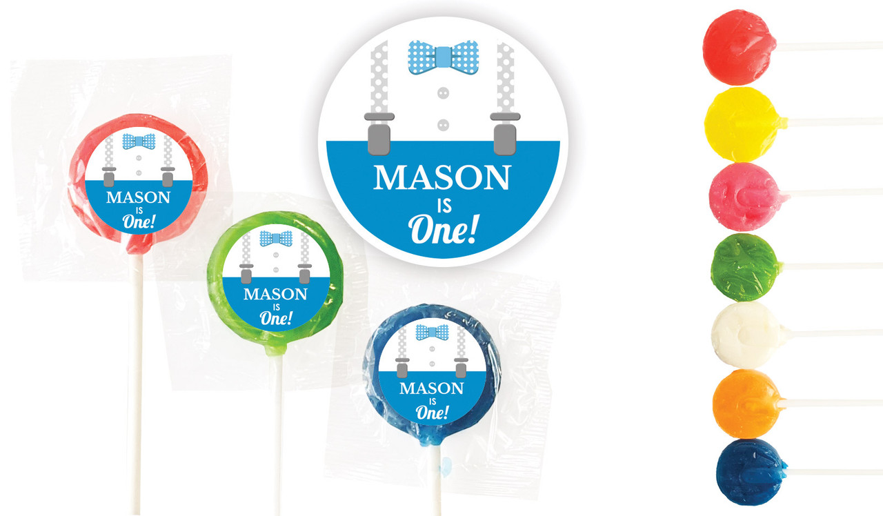 Little Man Birthday Custom 3cm Mini Lollipops