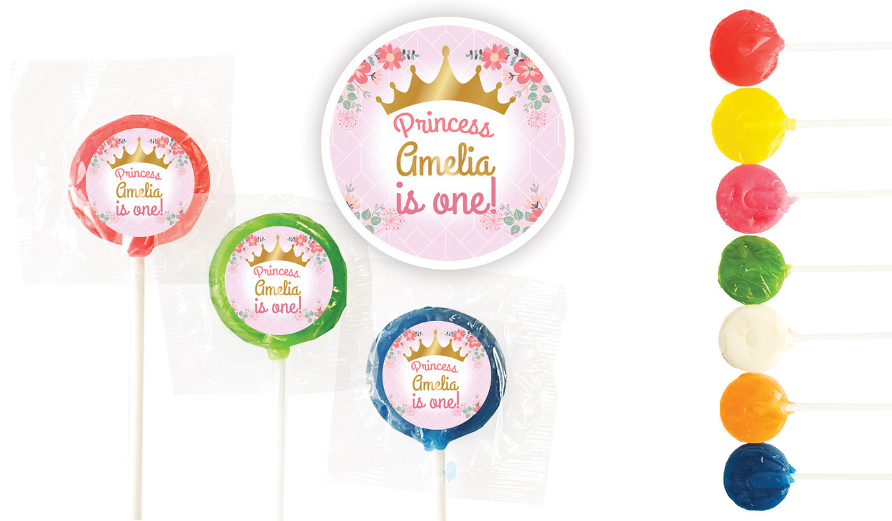 Princess Tiara Birthday Custom 3cm Mini Lollipops