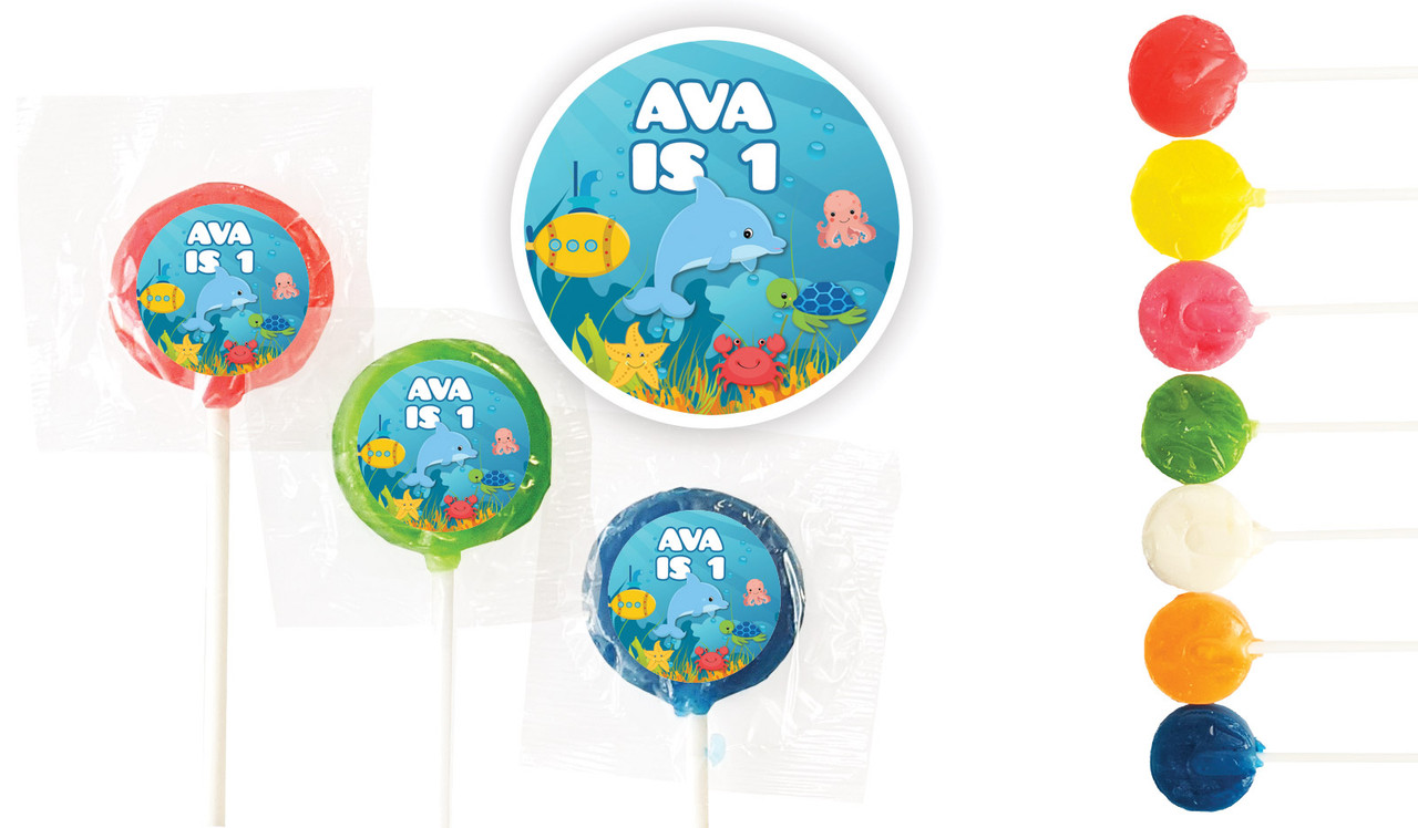 Under The Sea Birthday Custom 3cm Mini Lollipops