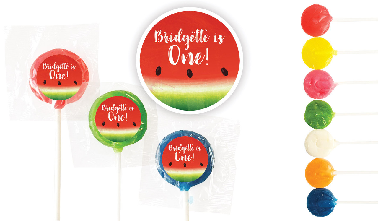Watermelon Party Birthday Custom 3cm Mini Lollipops