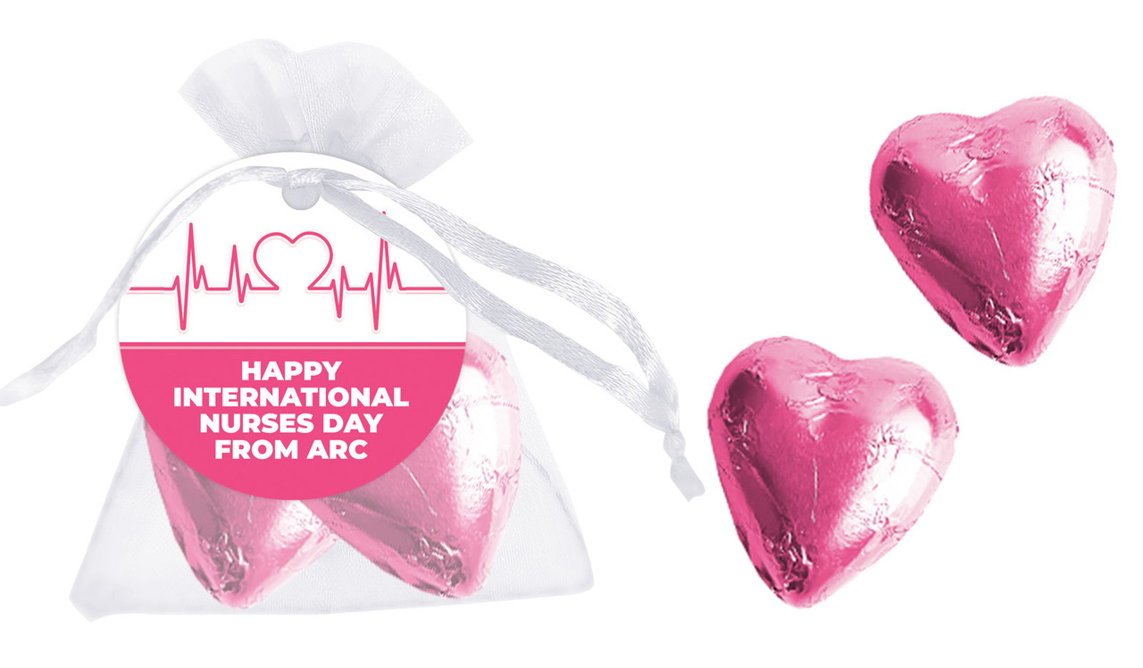 Heart Rate International Nurses Day Organza Bags With Hearts