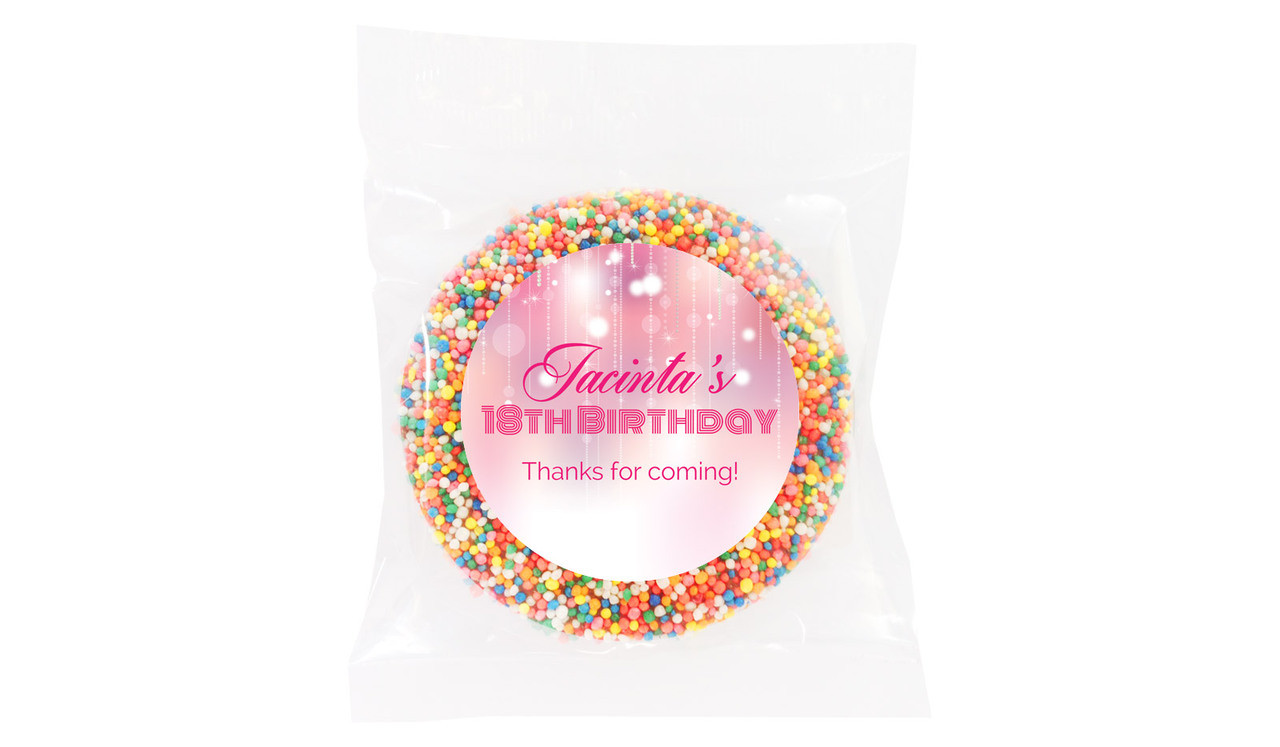 Pink Glam Personalised Birthday Chocolate Freckle
