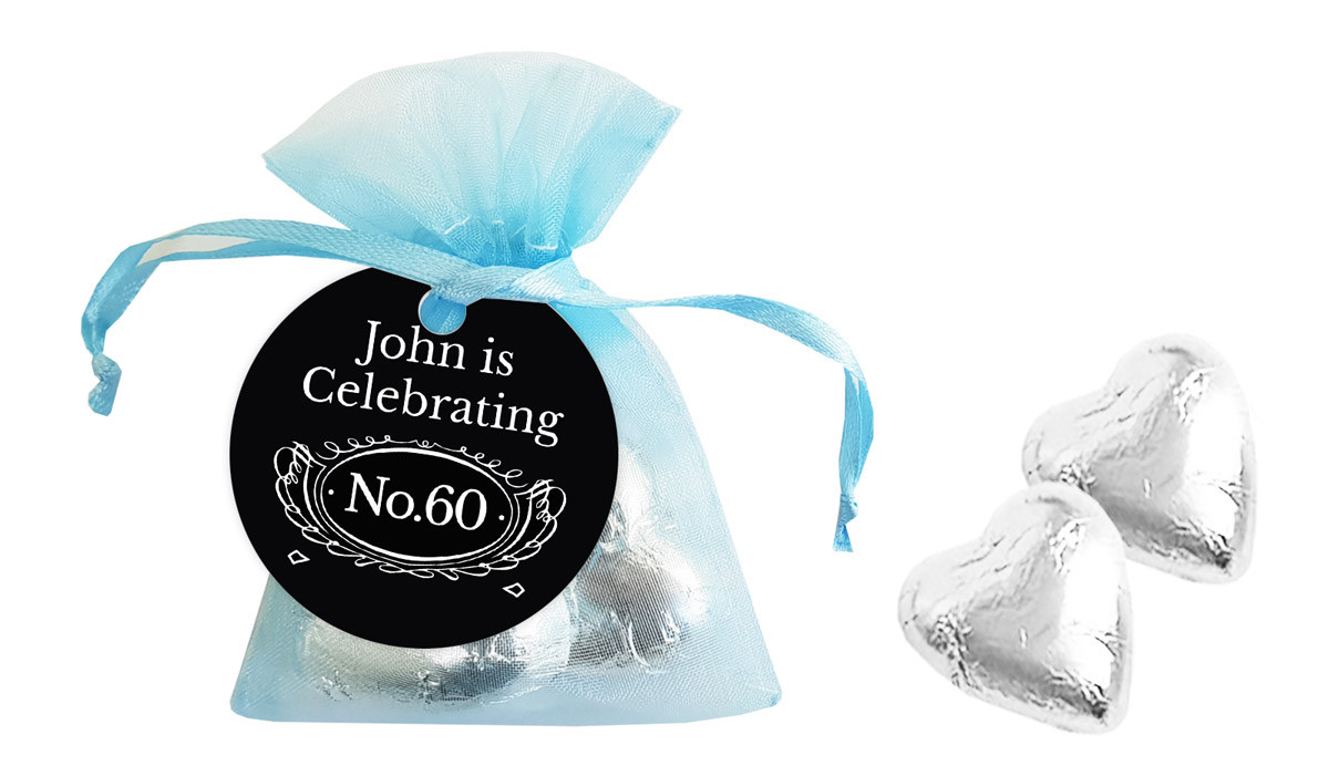 Aged To Perfection Personalised Organza Bag In Blue