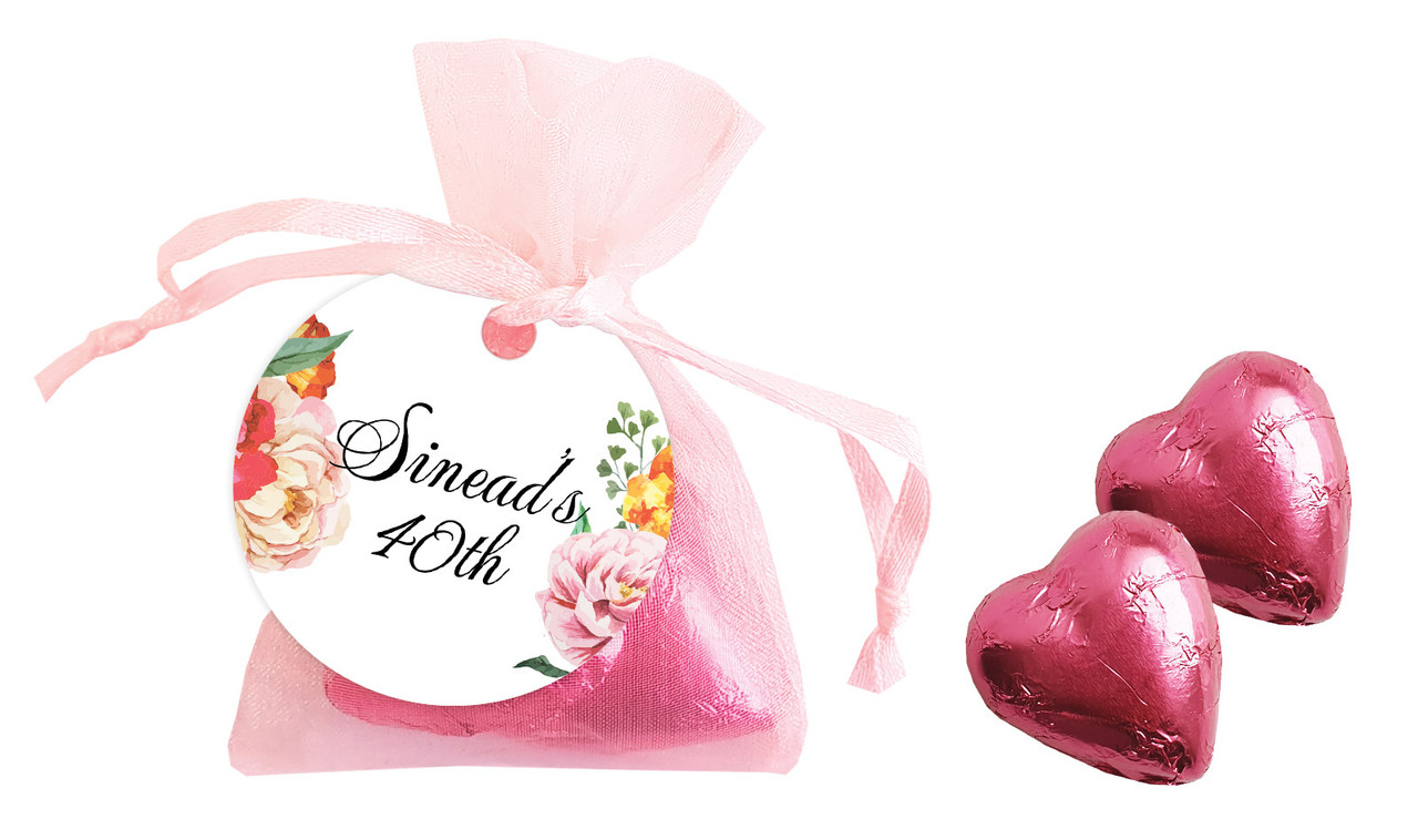 In Bloom Personalised Organza Bag In Pink