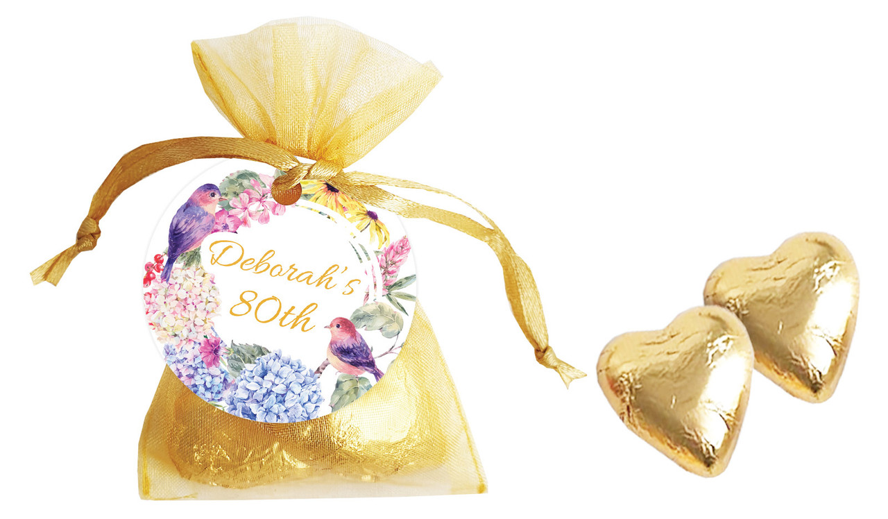 Spring Life Personalised Organza Bag In Gold