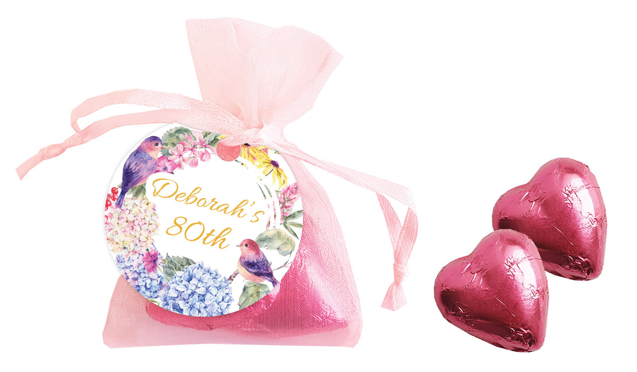 Spring Life Personalised Organza Bag In Pink