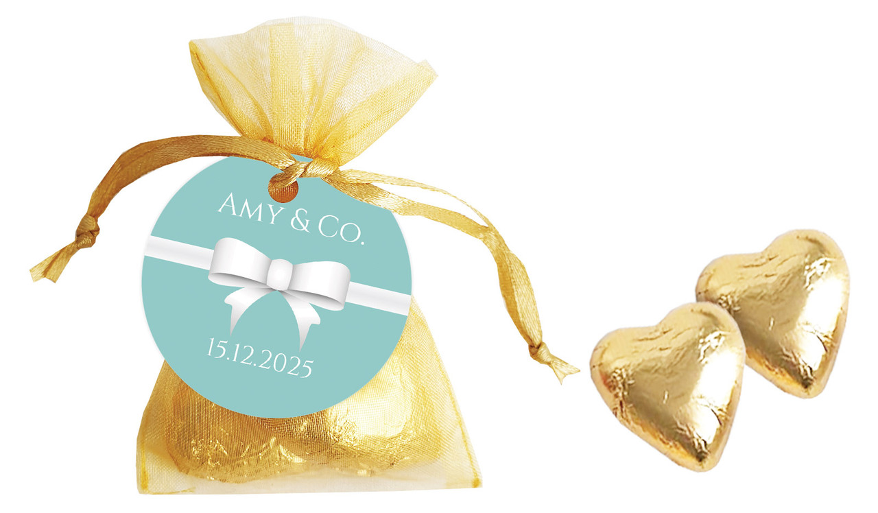 Kitchen & Co. Bridal Shower Personalised Organza Bag In Gold