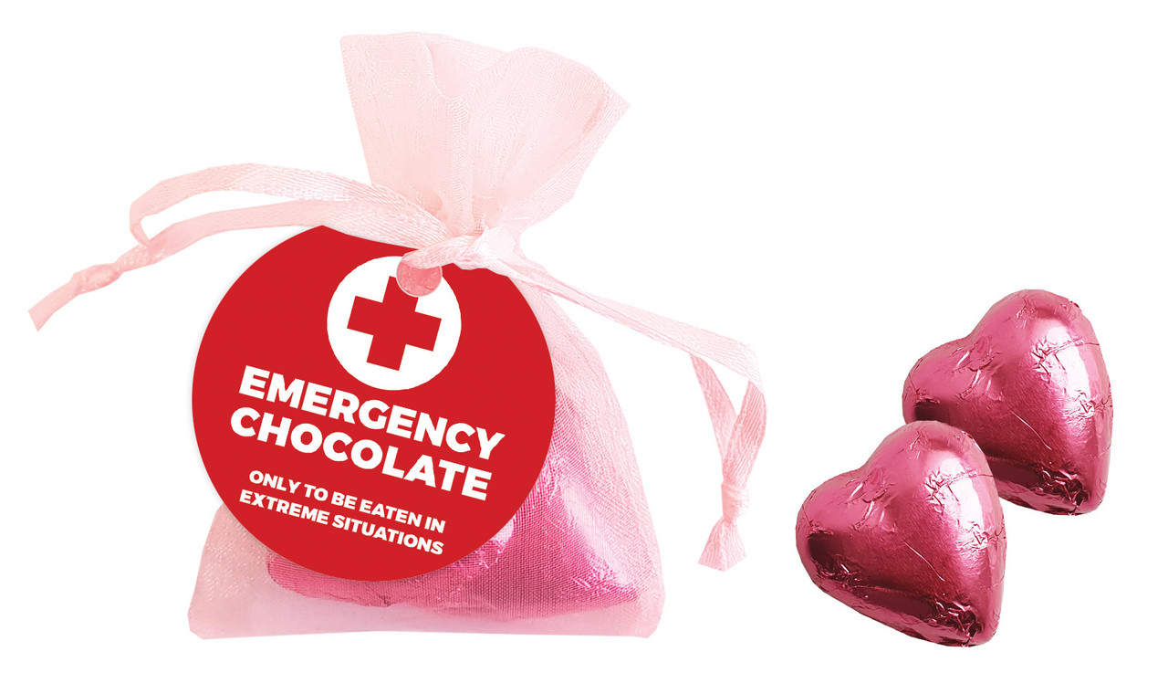 Emergency Chocolates International Nurses Day Personalised Organza Bag In Pink