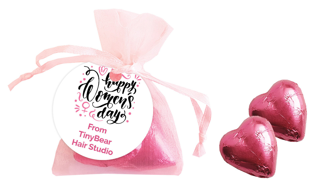 Insiginia International Womens Day Personalised Organza Bag In Pink