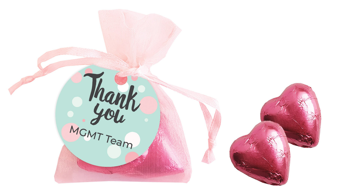 Dots Personalised Organza Bag In Pink