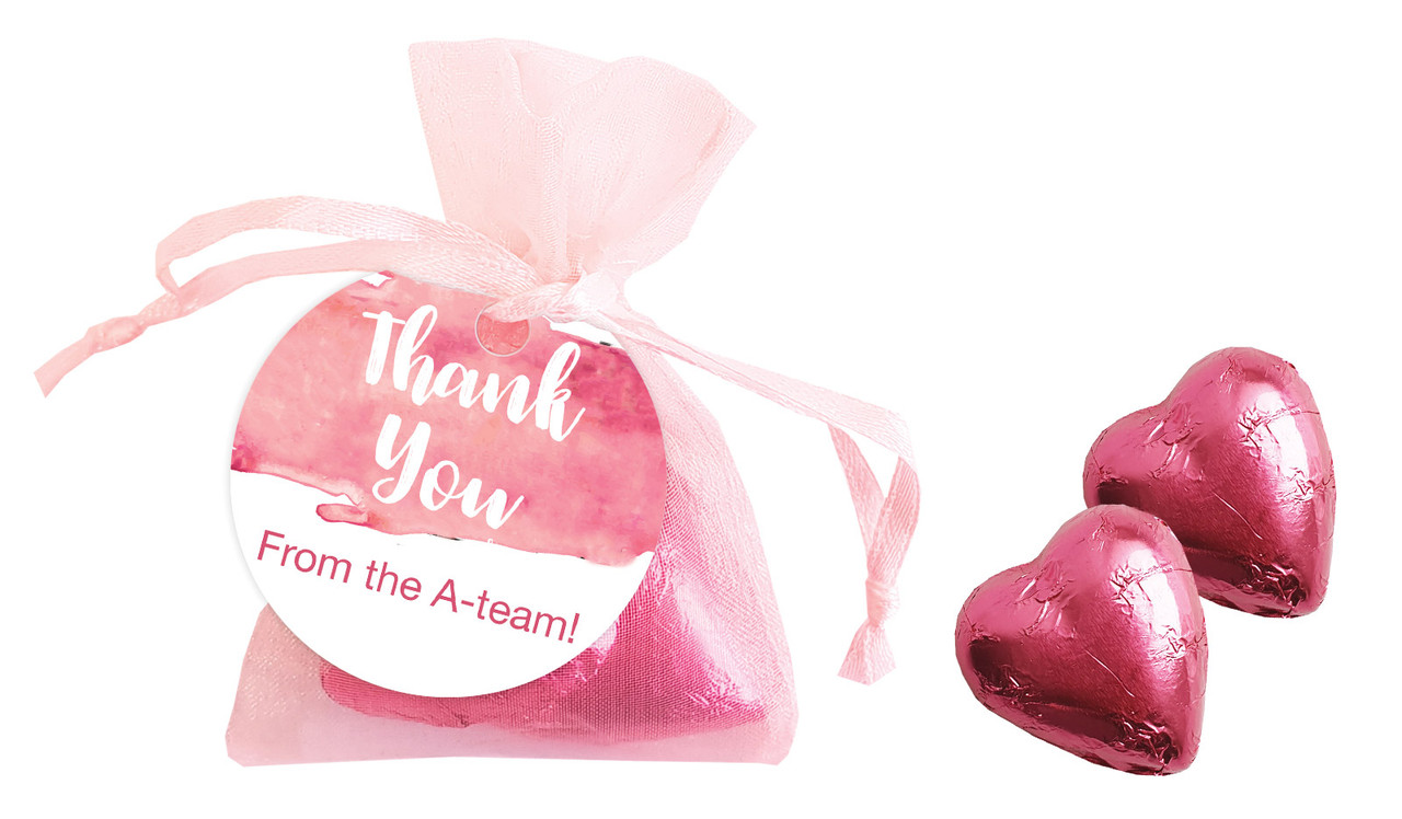 Many Thankyous Personalised Organza Bag In Pink