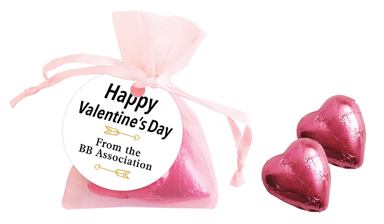 Simple Sentiment Valentines Day Personalised Organza Bag In Pink