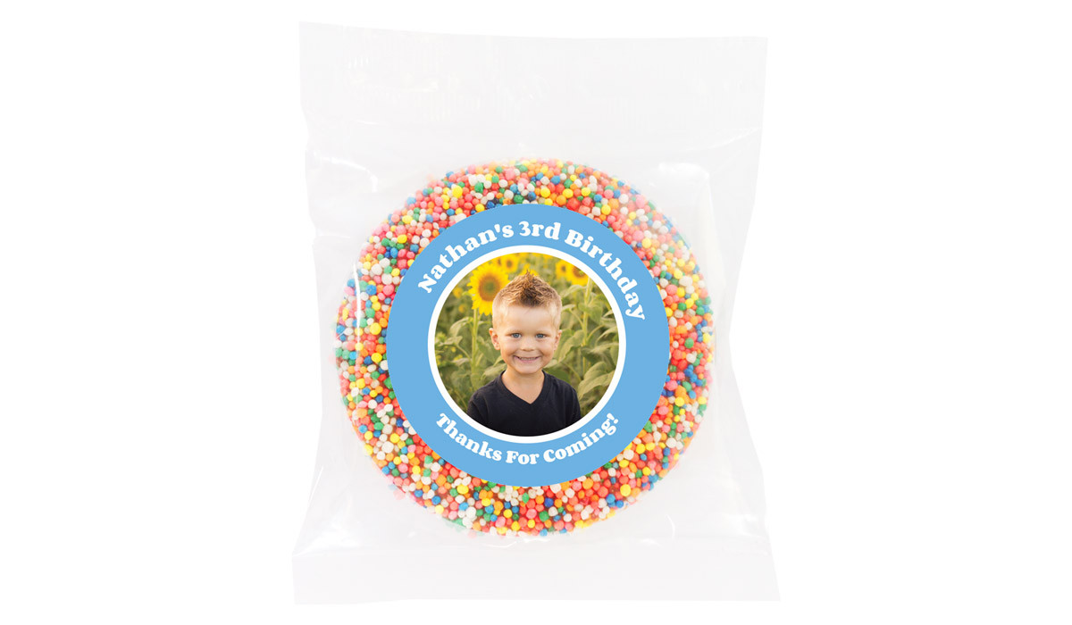 Add A Photo Blue Personalised Birthday Giant Chocolate Freckle