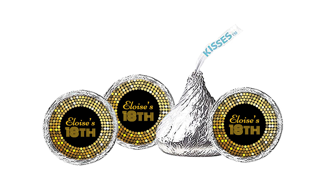 Disco Gold Personalised Hersheys Kisses