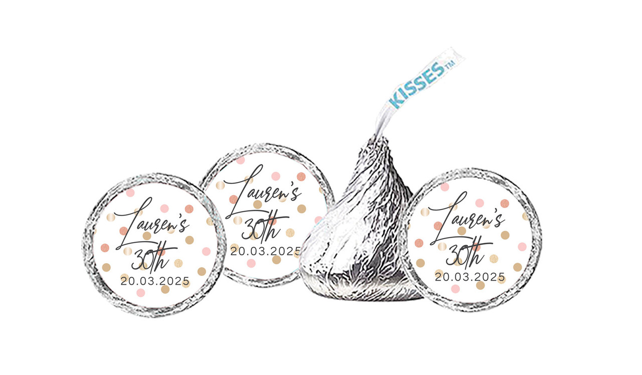 Metallic Confetti Personalised Hersheys Kisses