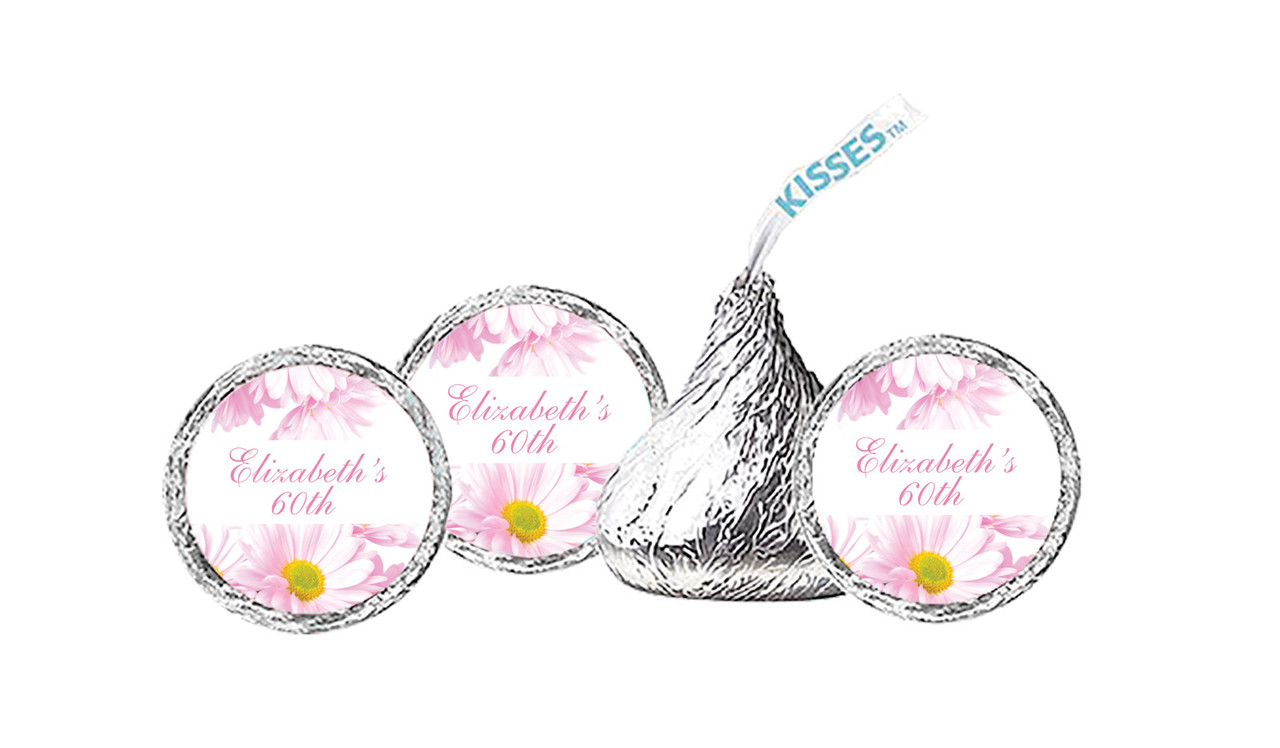 Pink Daisies Personalised Hersheys Kisses