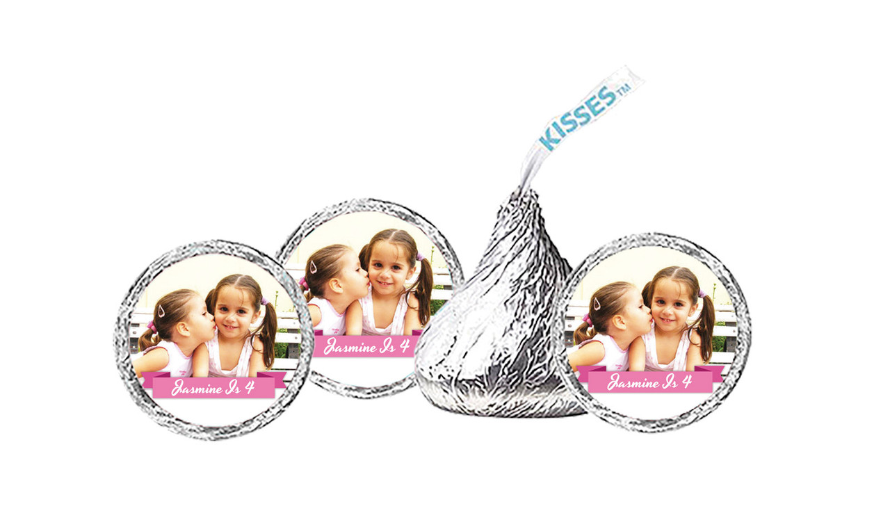 Banner Photo Pink Birthday Personalised Hersheys Kisses