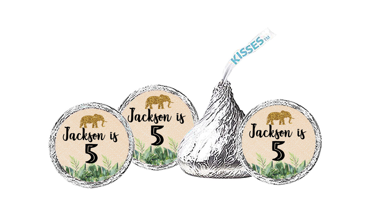 Jungle Gold Birthday Personalised Hersheys Kisses