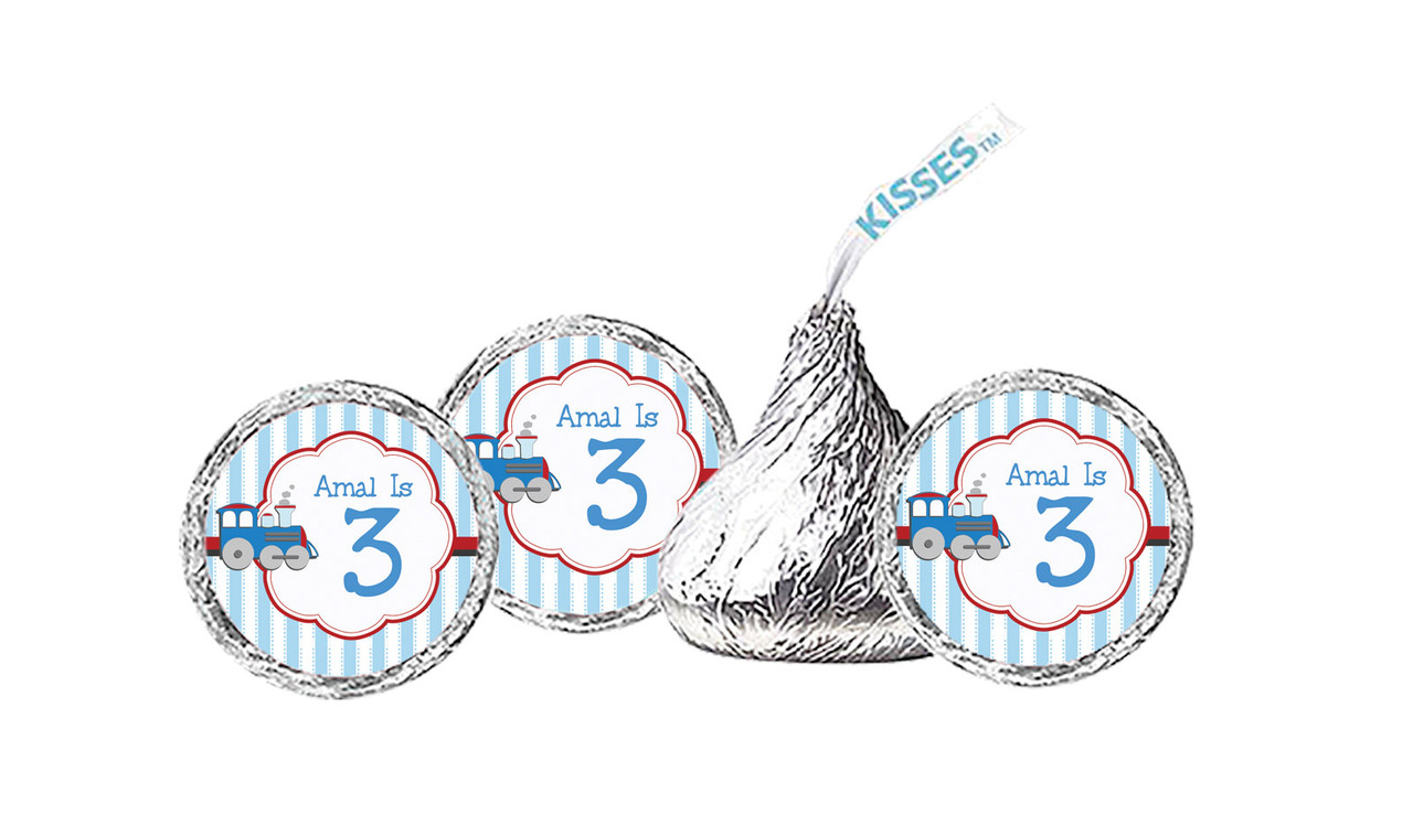 Toy Train Birthday Personalised Hersheys Kisses