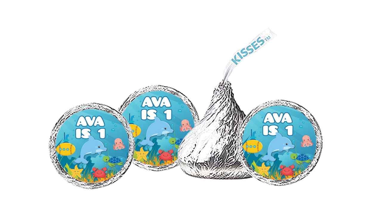 Under The Sea Birthday Personalised Hersheys Kisses