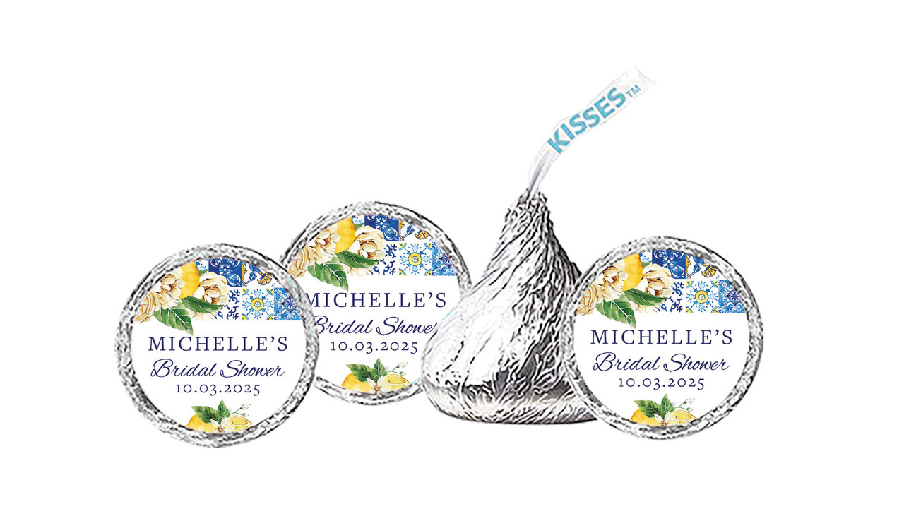 Mediterranean Bridal Shower Personalised Hersheys Kisses