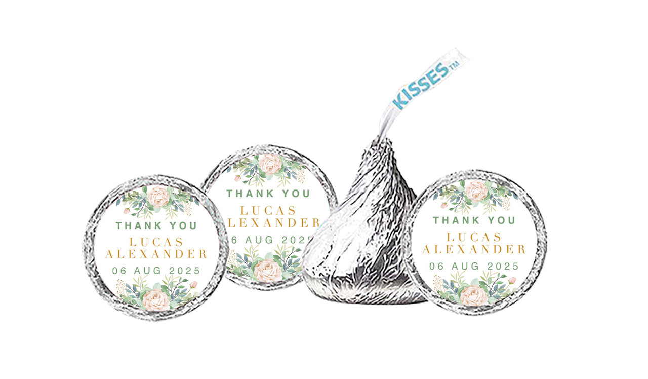 Leaves Photo Christening Personalised Hersheys Kisses