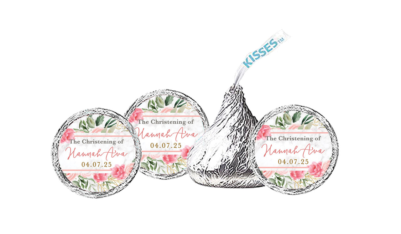 Magnificent Floral Christening Personalised Hersheys Kisses
