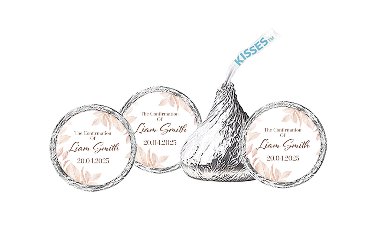 Natural Leaves Confirmation Personalised Hersheys Kisses