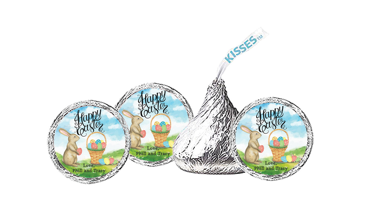 Bunny And Basket Personalised Hersheys Kisses