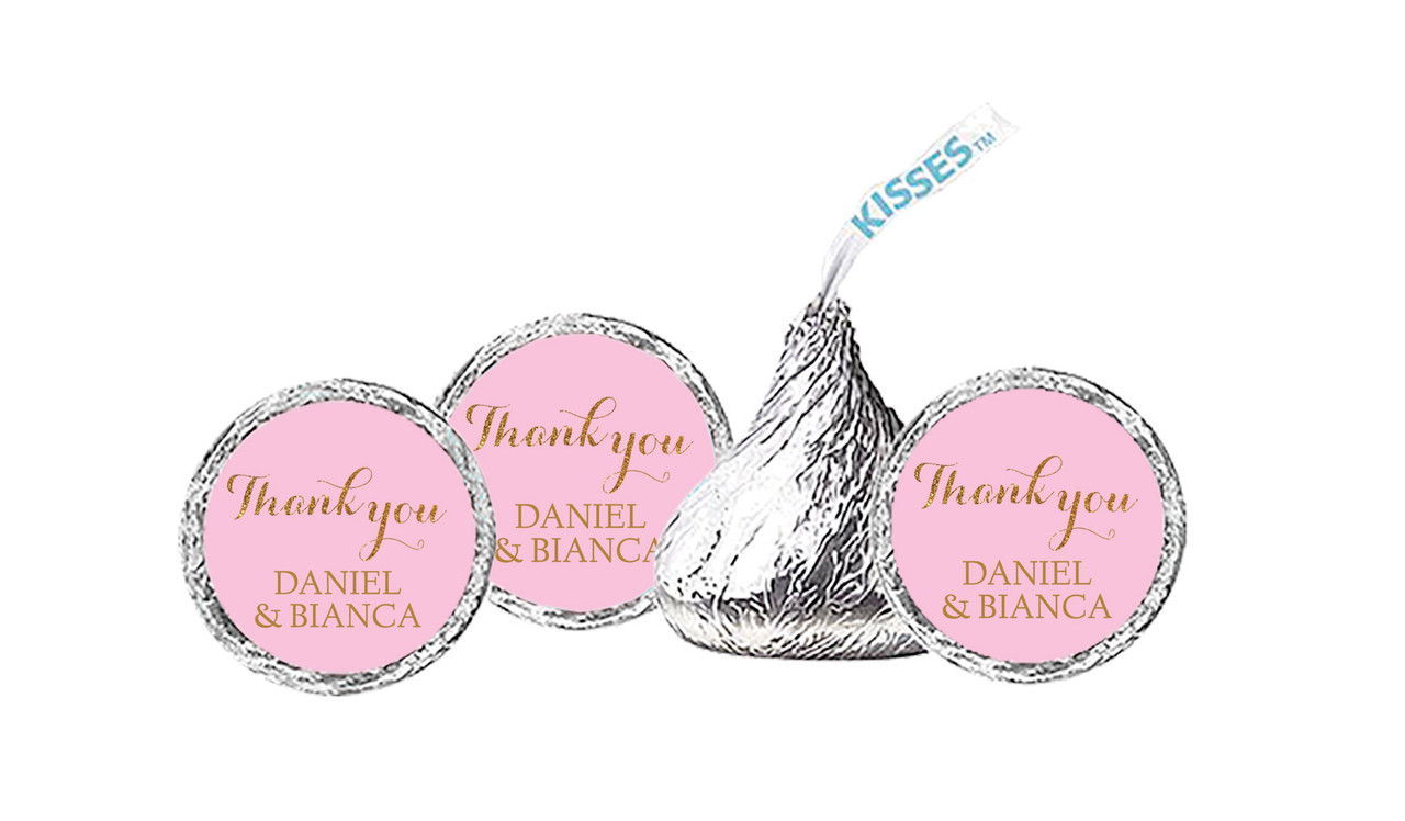Golden Thank You Engagement Personalised Hersheys Kisses