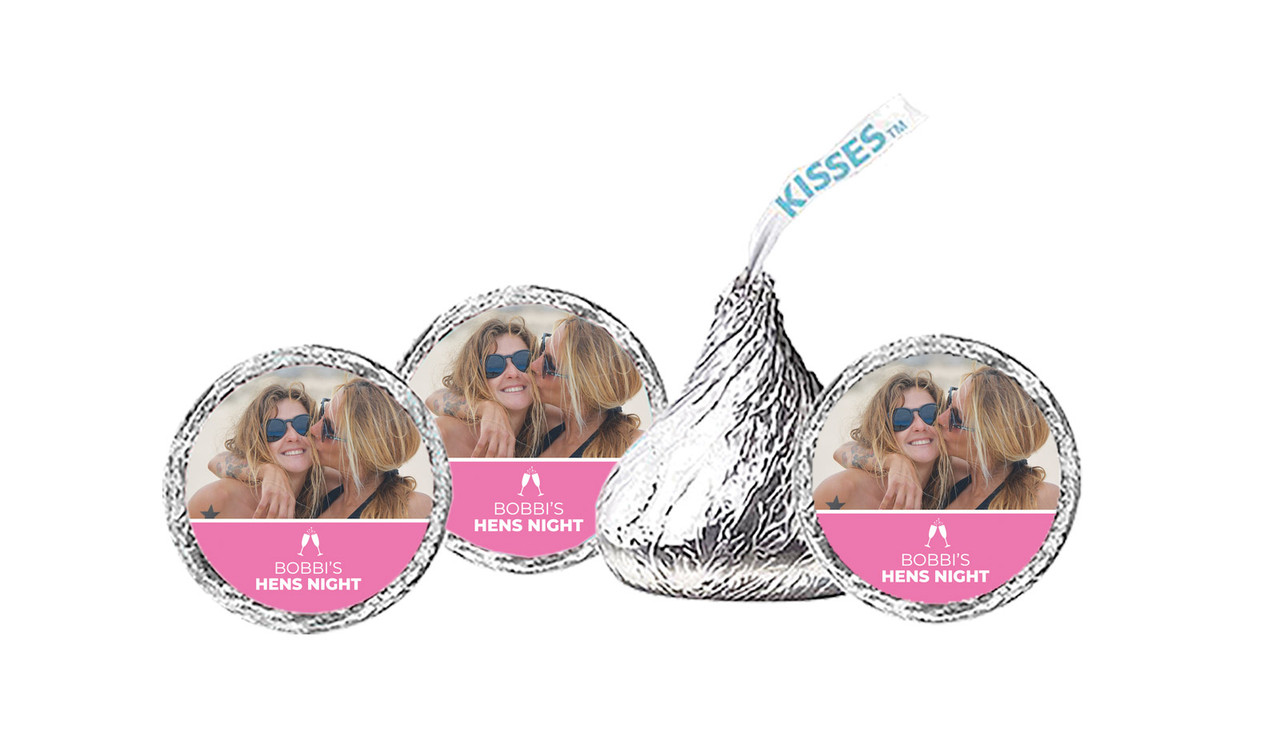A Photo With Right Box Hens Night Personalised Hersheys Kisses