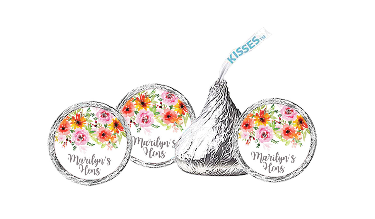 Beautiful Florals Hens Night Personalised Hersheys Kisses