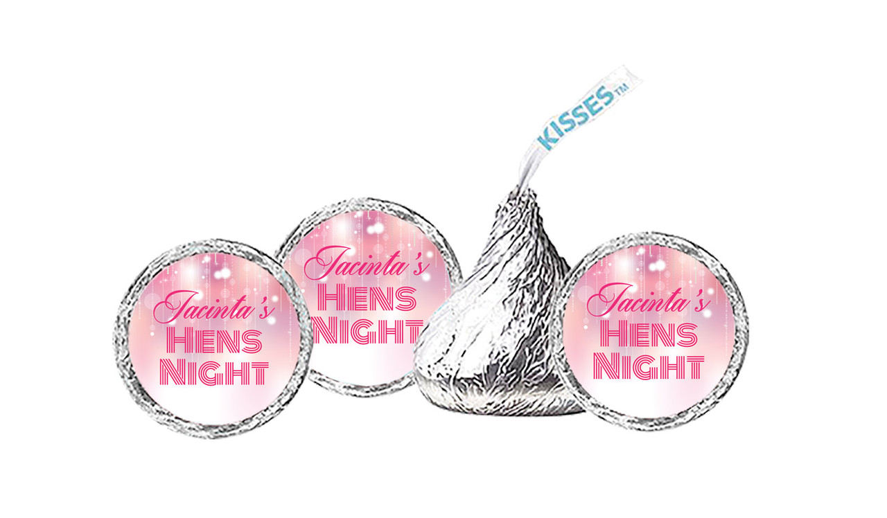 Pink Glam Hens Night Personalised Hersheys Kisses