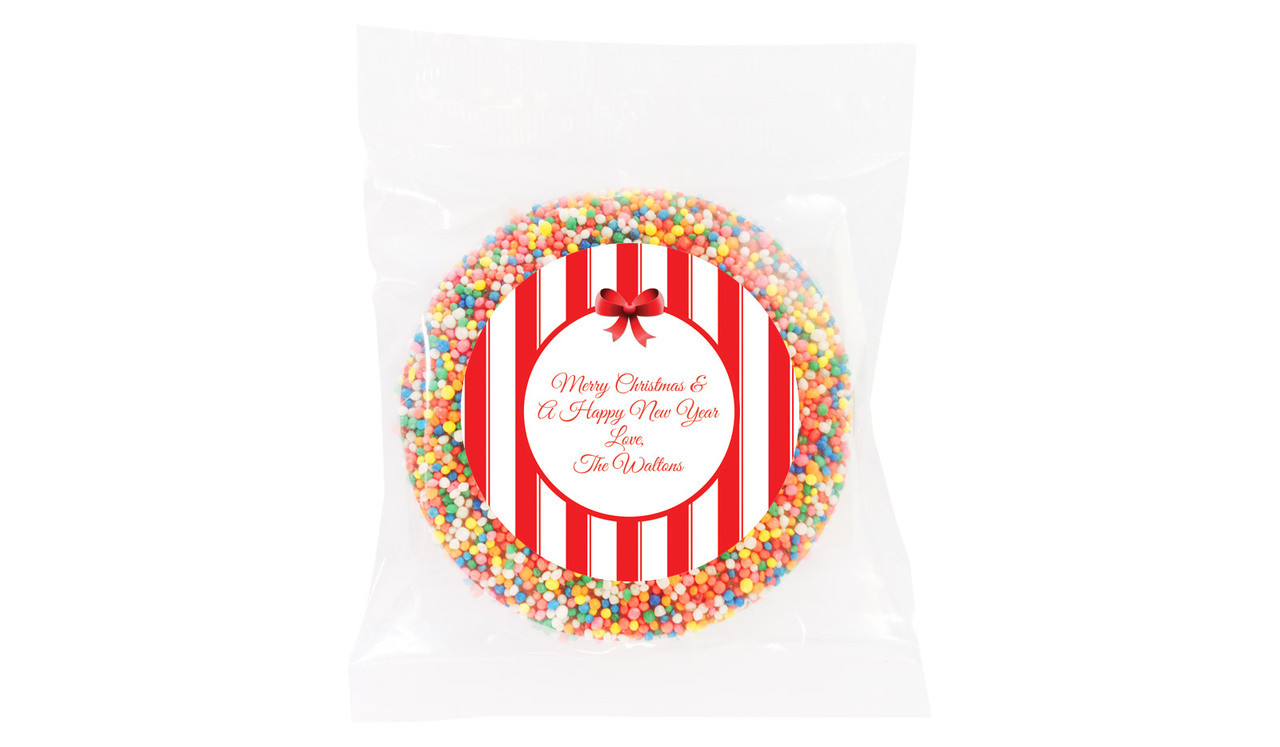 Stripes In Red Personalised Chocolate Freckle