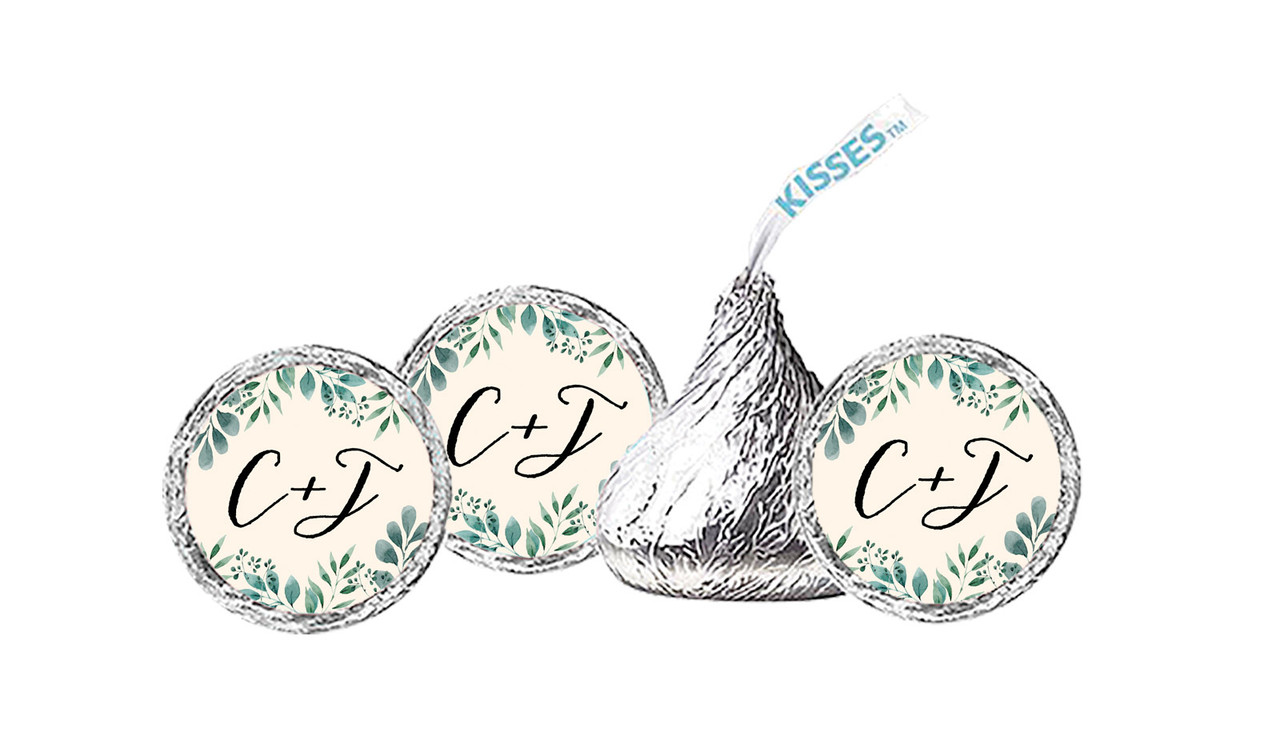 Branches On Cream Wedding Personalised Hersheys Kisses