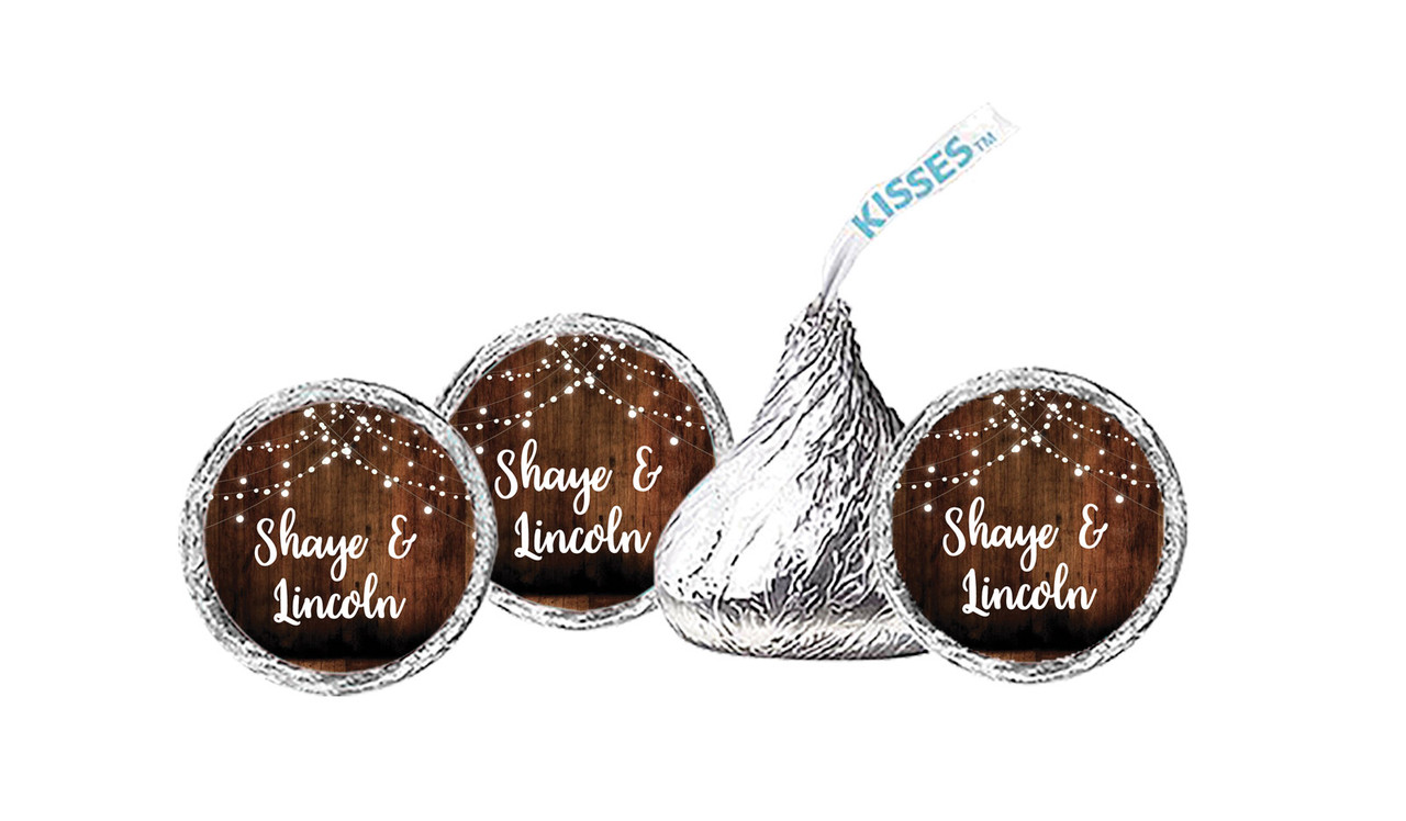 Wood Bunting Wedding Personalised Hersheys Kisses
