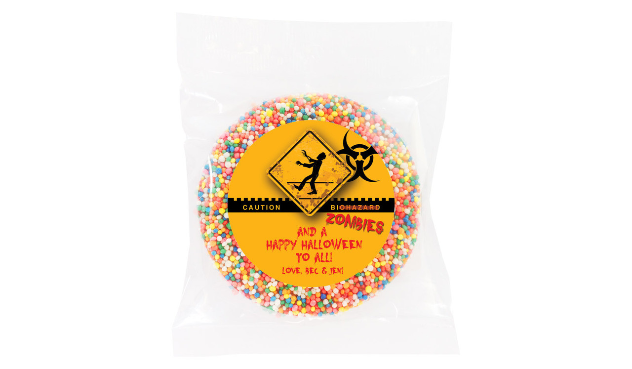 Zombie Apocalypse Personalised Halloween Chocolate Freckle