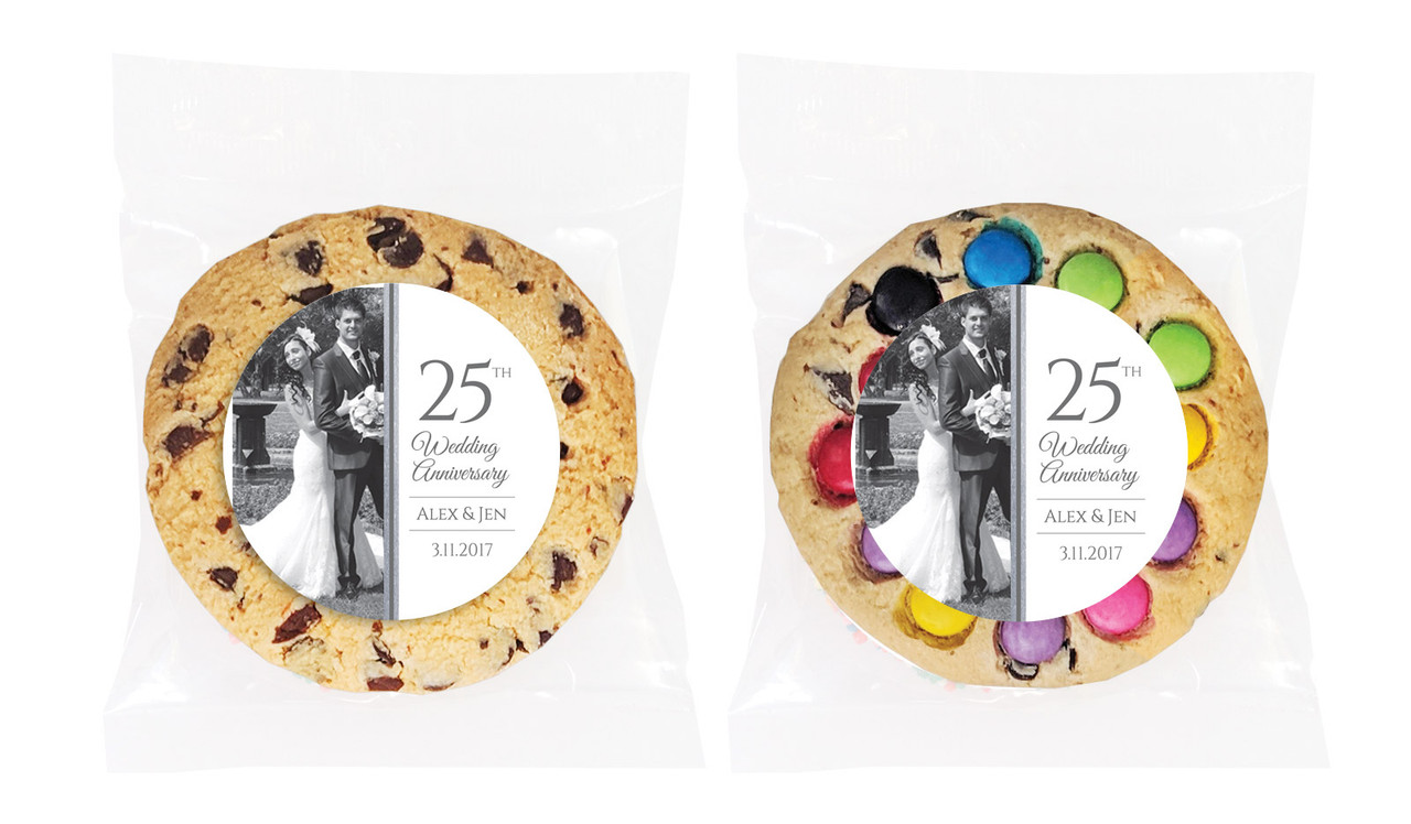 Add A Photo Silver Anniversary Personalised Cookie