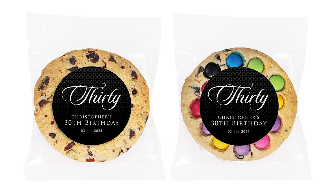 Elegant Black Personalised Cookie