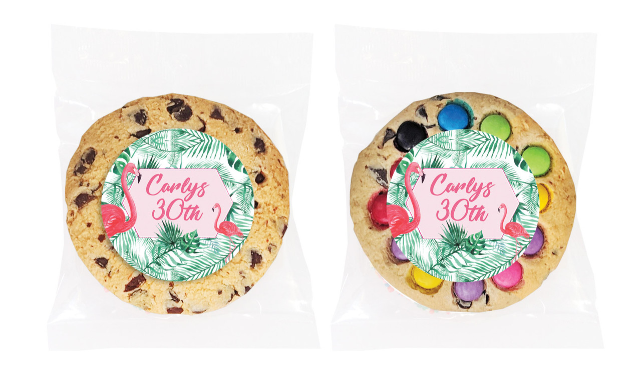 Flamingo Jungle Personalised Cookie
