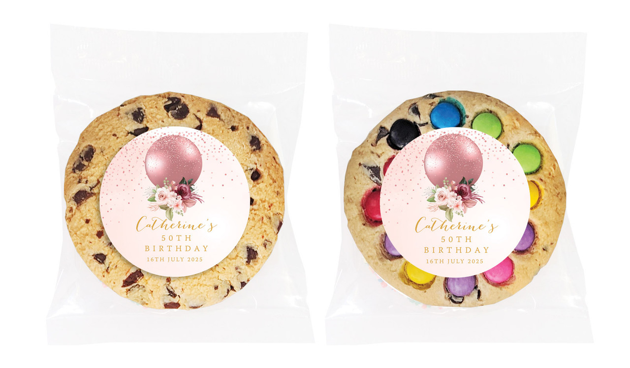 Glitter Balloon Personalised Cookie