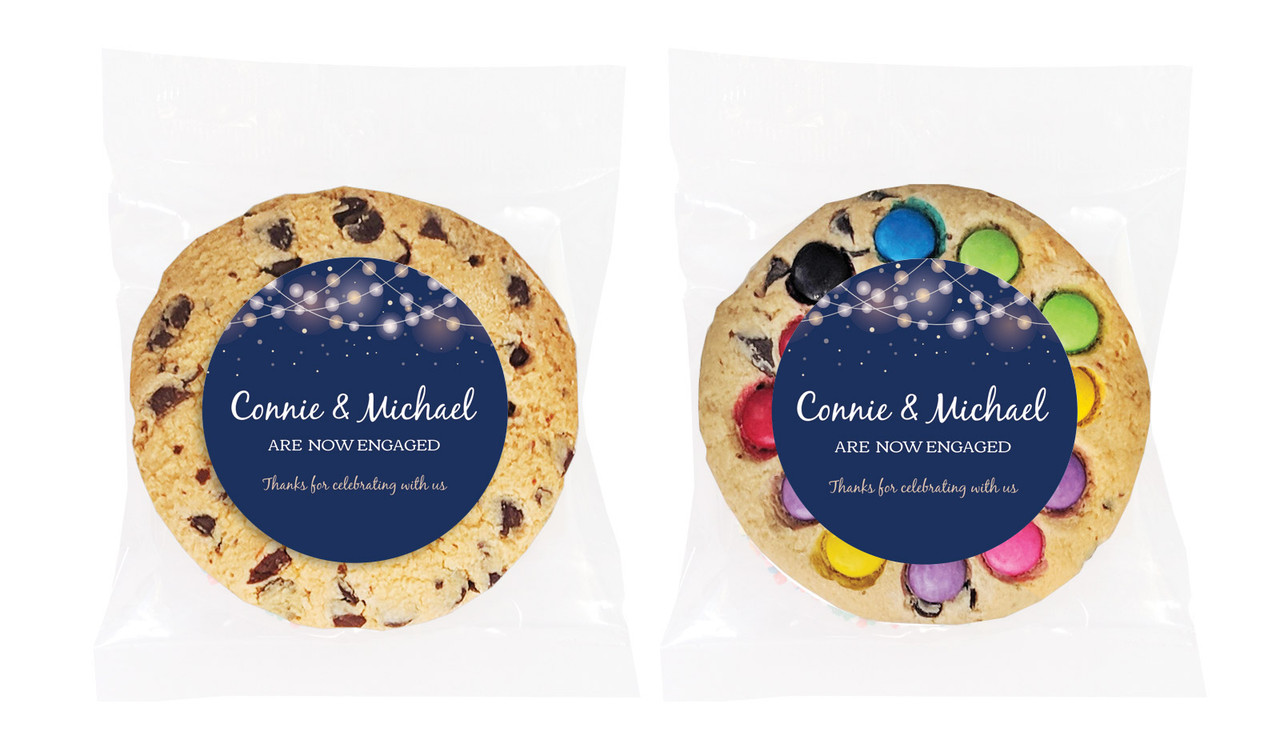 Night Lights Engagement Personalised Cookie