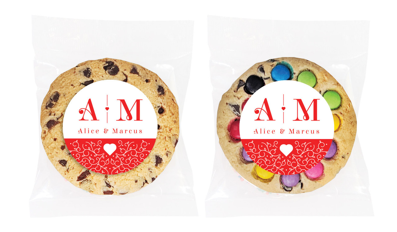 Ornamental Monogram Engagement Personalised Cookie