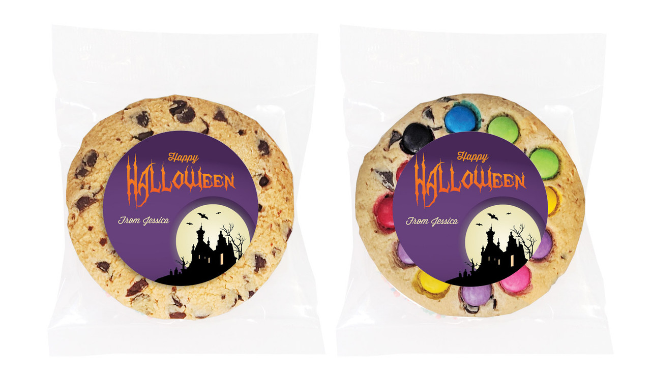 Creepy House Halloween Personalised Cookie