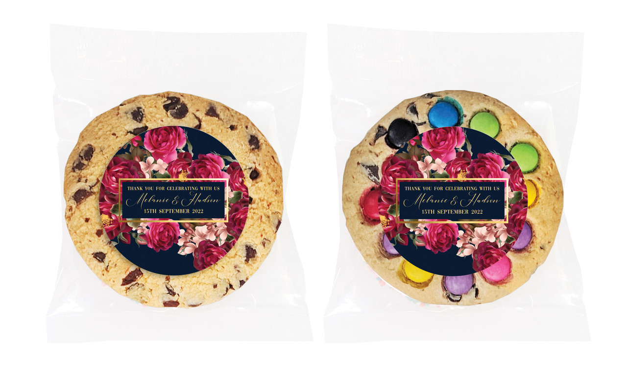 Bold Floral Wedding Personalised Cookie