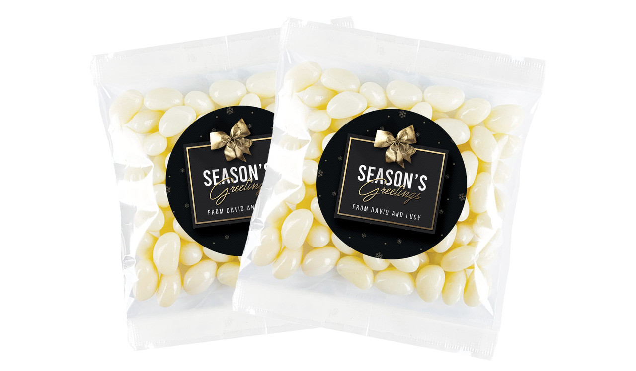 Glossy Gift - Black Christmas Personalised Lolly Bag