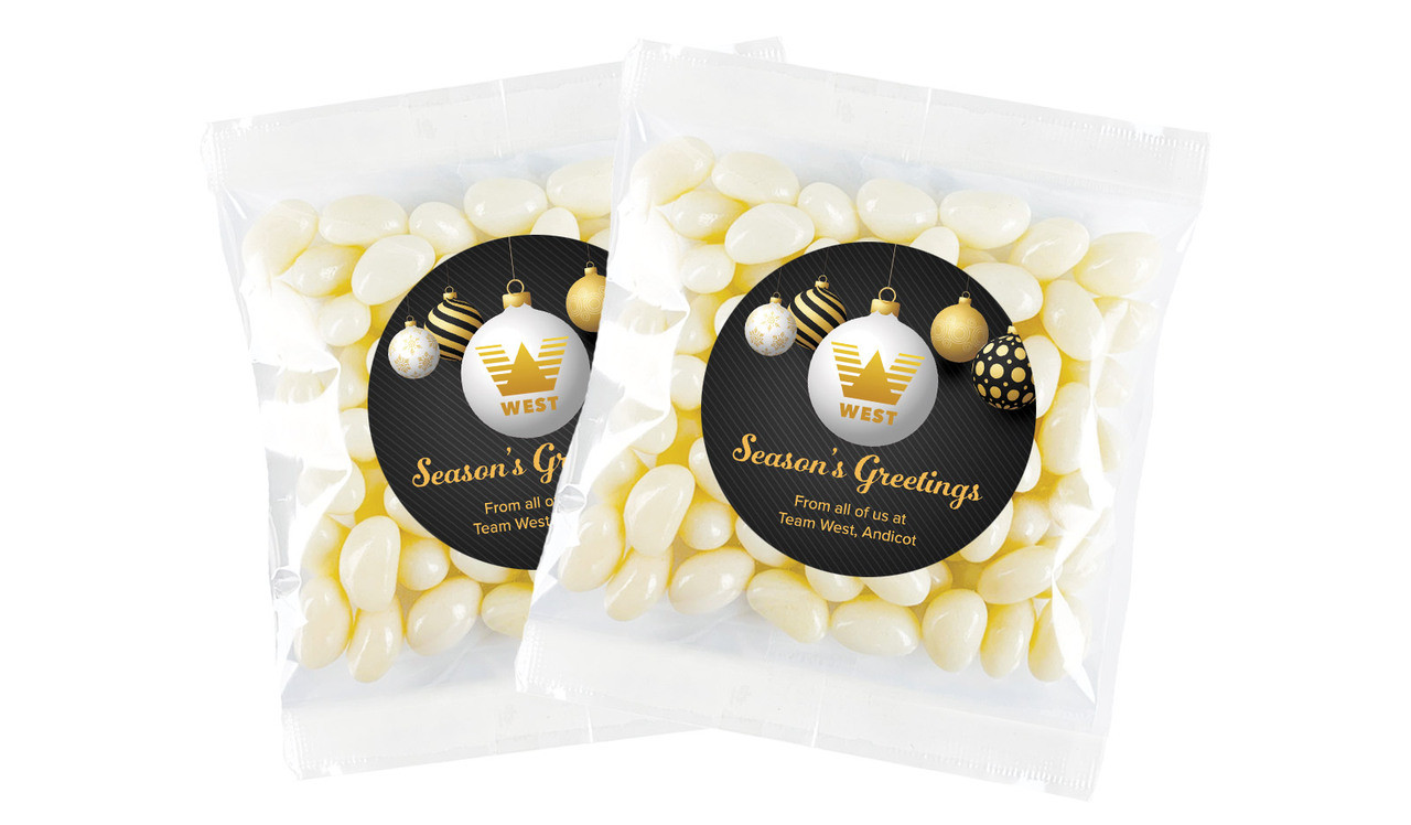 Luxury Black Christmas Personalised Lolly Bag