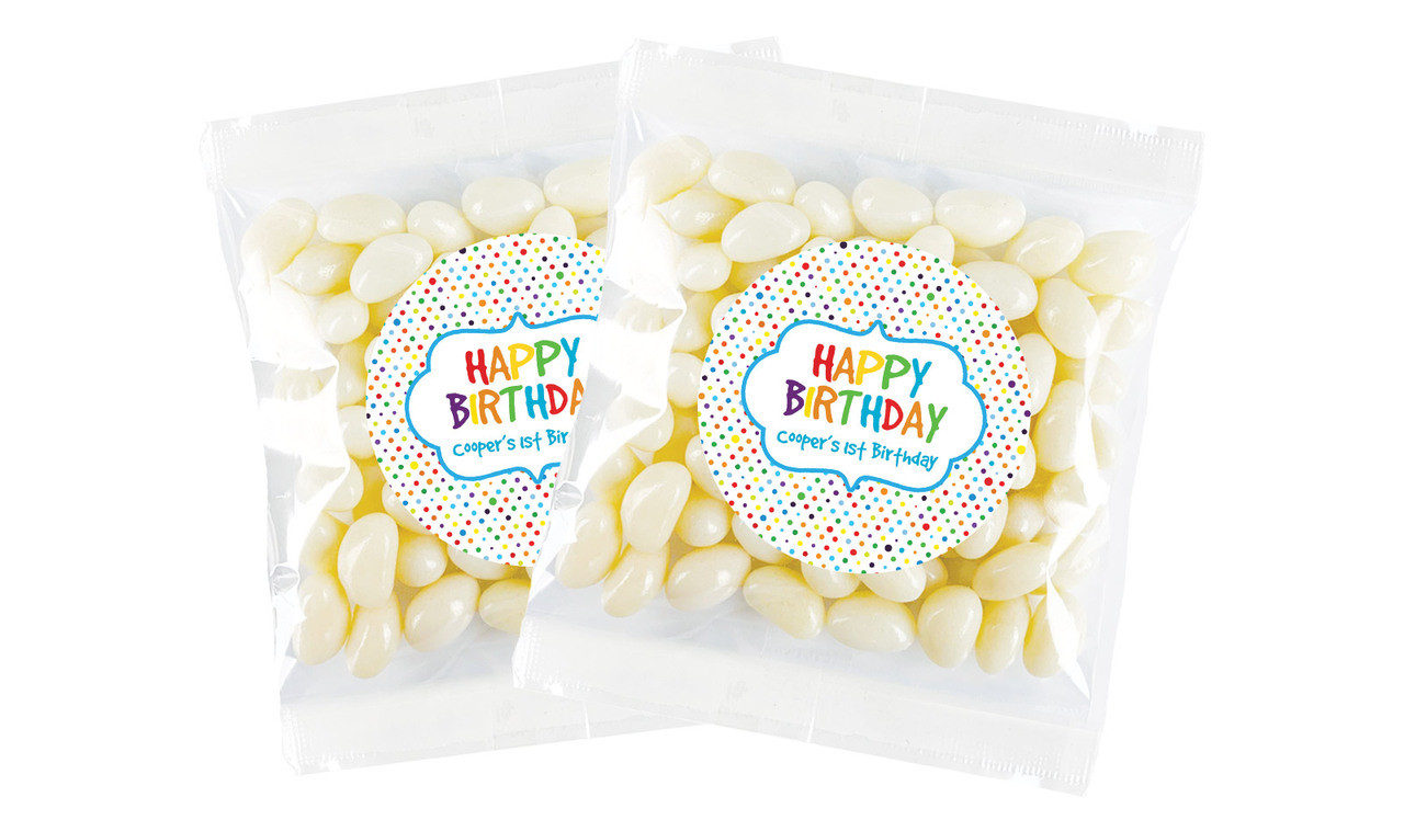 Happy Dots Birthday Personalised Lolly Bag